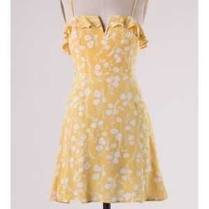 Yellow floral Ooh La Luxe spaghetti strap dress!